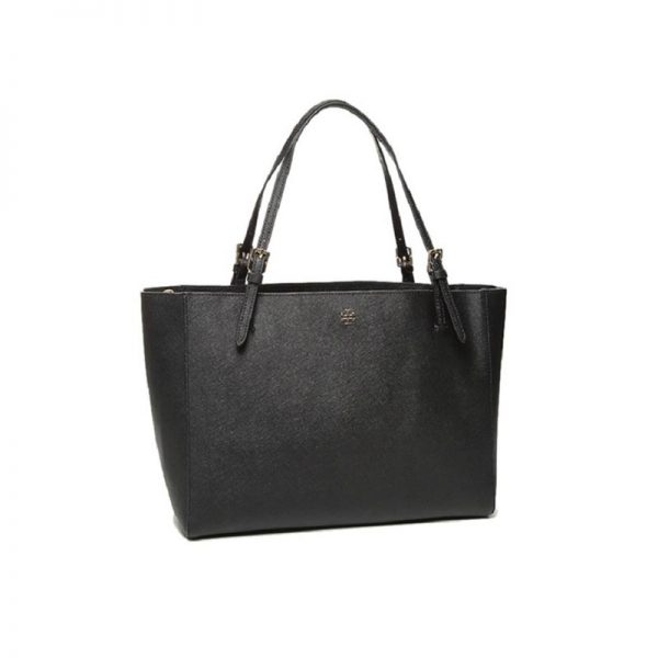 Tory-Burch-York-Buckle-Black-Leather-Tote-Bag